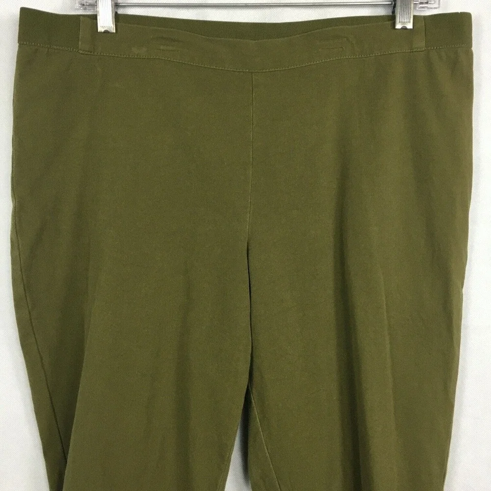 Isaac Mizrahi Pants Womens‎ Sz 14P Olive Green Stretch Casual Crop Leggings